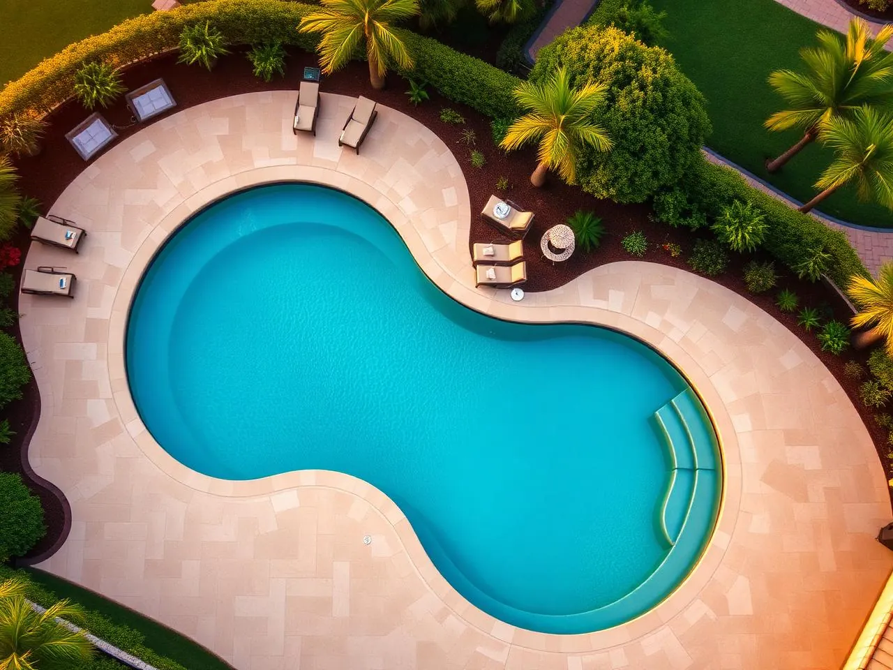 The Farms Estate - Custom gunite curve with integrated spa