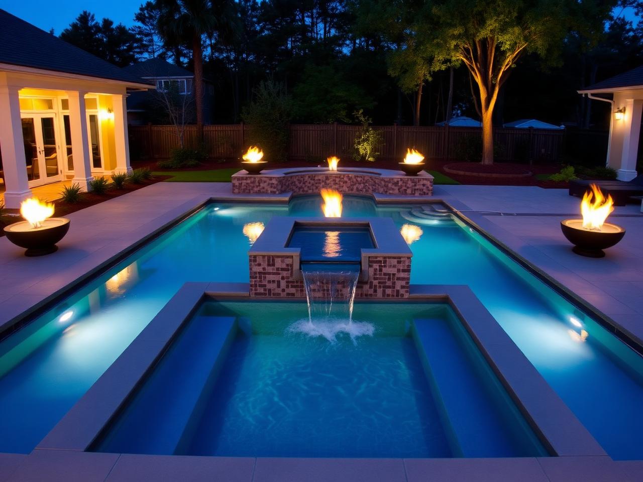 Birkdale Modern - Geometric concrete with raised spa